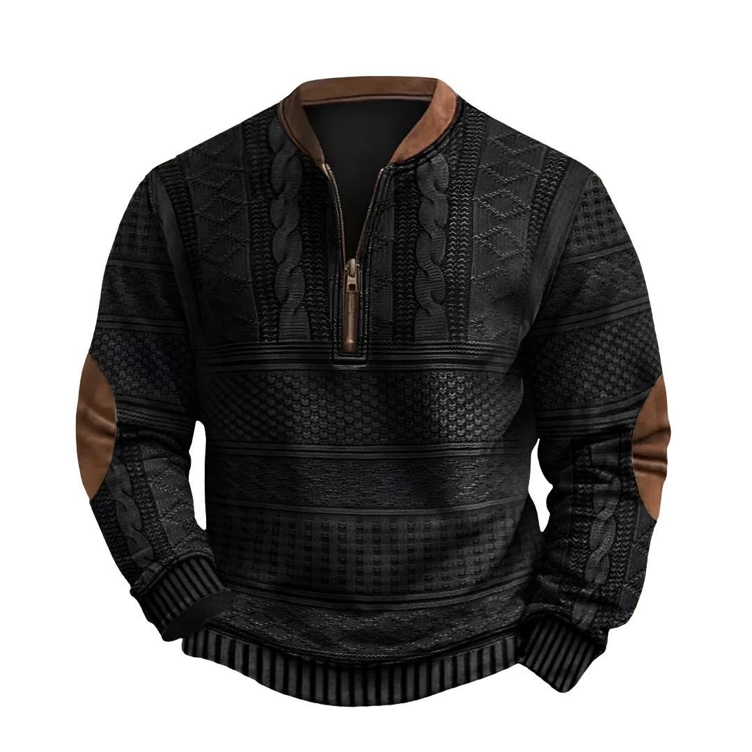 Kewin / Sweter Dzianinowy z Zamkiem Błyskawicznym