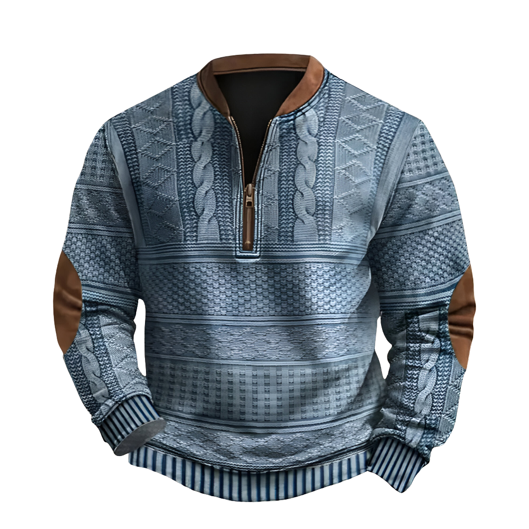 Kewin / Sweter Dzianinowy z Zamkiem Błyskawicznym