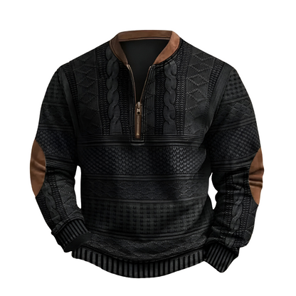 Kewin / Sweter Dzianinowy z Zamkiem Błyskawicznym