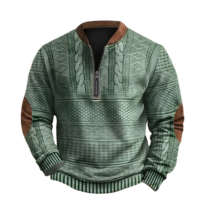 Kewin / Sweter Dzianinowy z Zamkiem Błyskawicznym