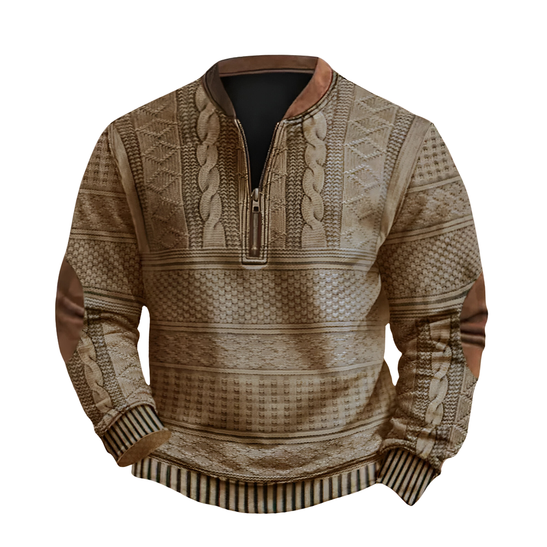 Kewin / Sweter Dzianinowy z Zamkiem Błyskawicznym